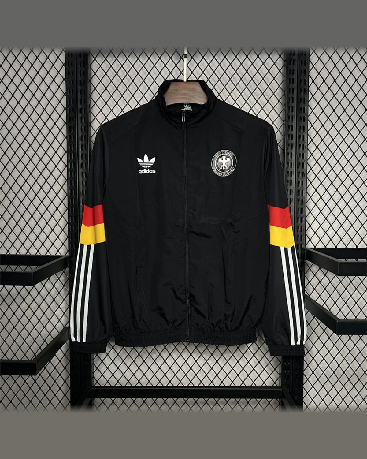 Germany Germany 2024/25 Euro Black windbreaker football jersey