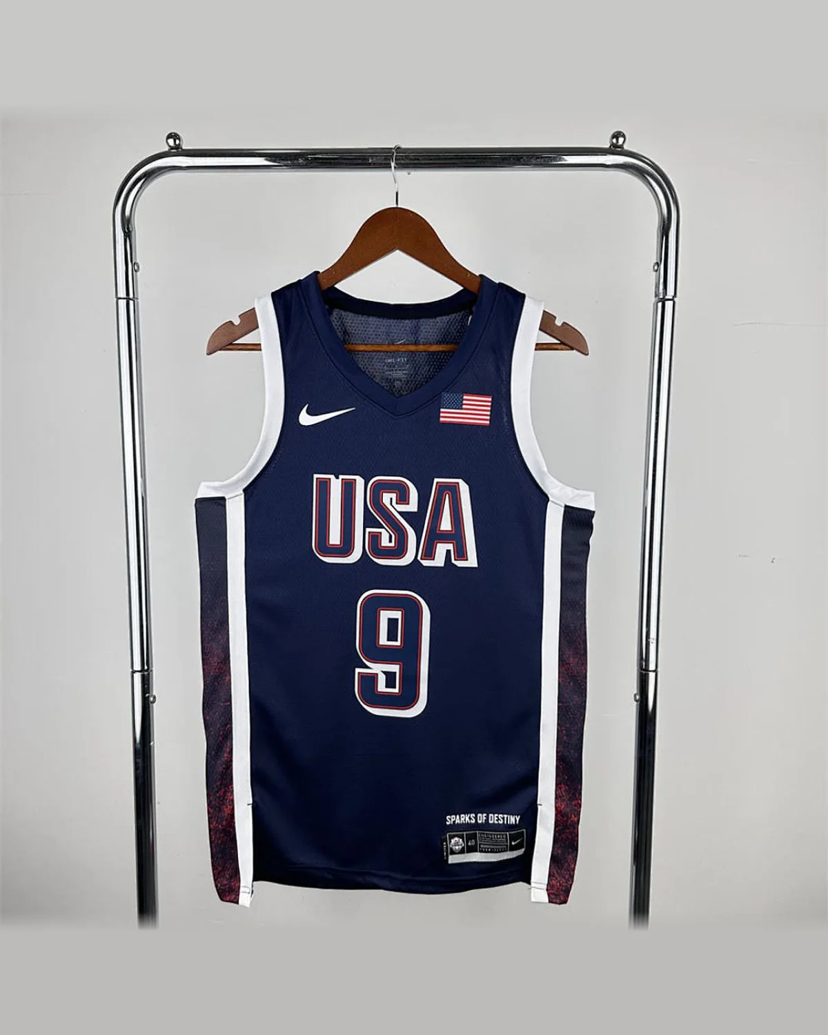 USA USA 2024 Olympic Games Navy Blue Jersey HALIBURTON#9 - Player Version football jersey