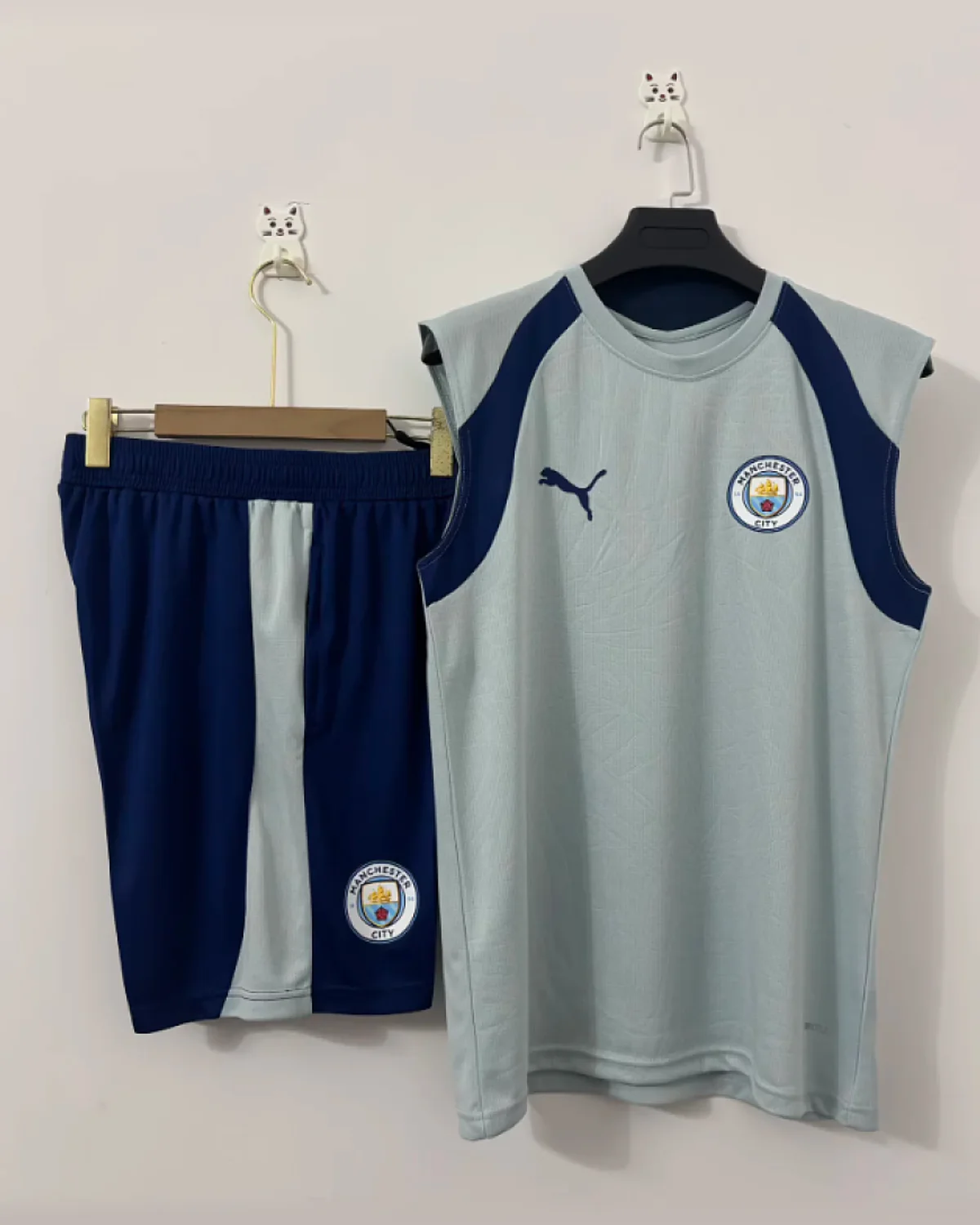 Manchester City 2026/27 Manchester City Sea Salt Blue Training Vest football jersey