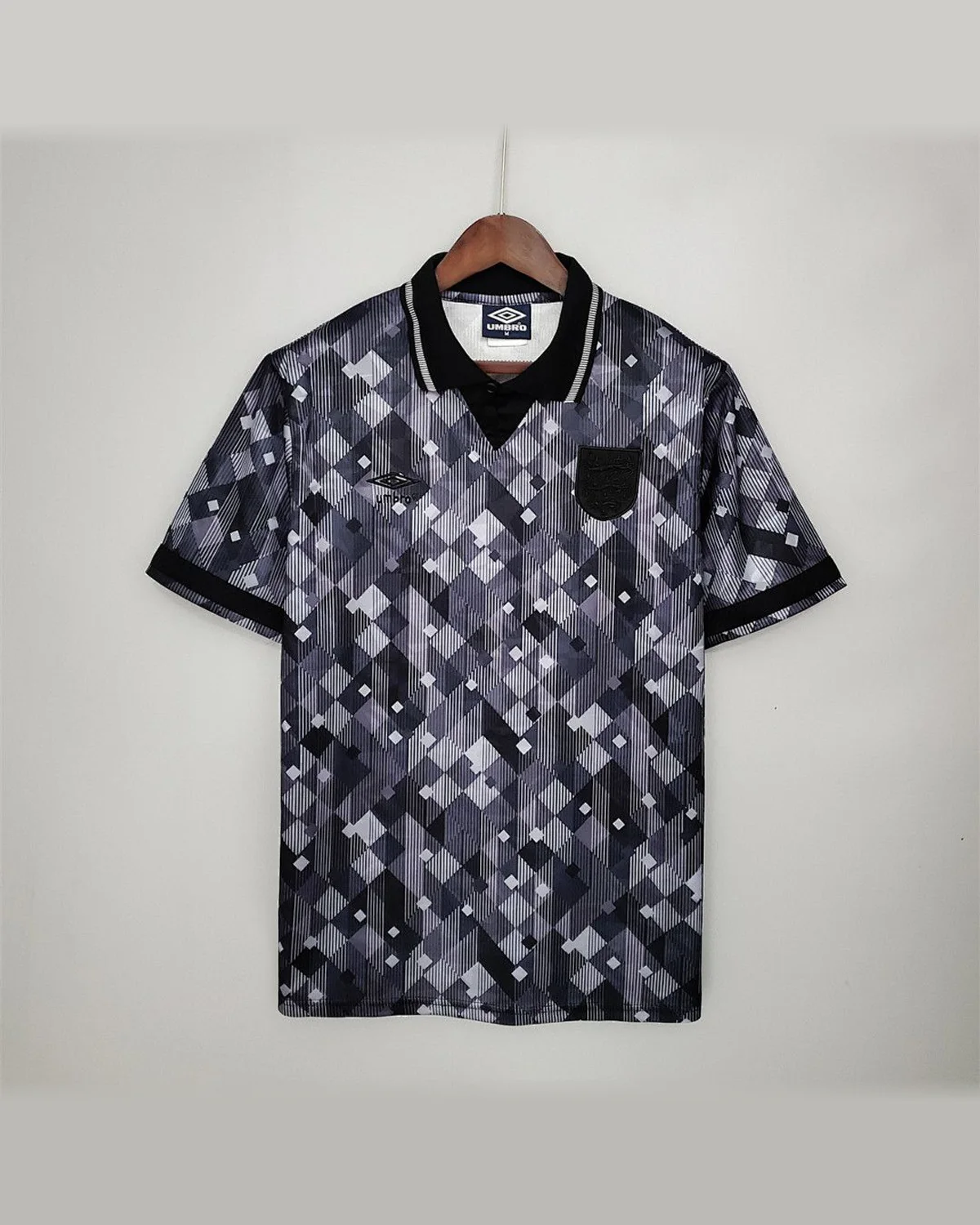 England Retro 1990 England Black Away football jersey