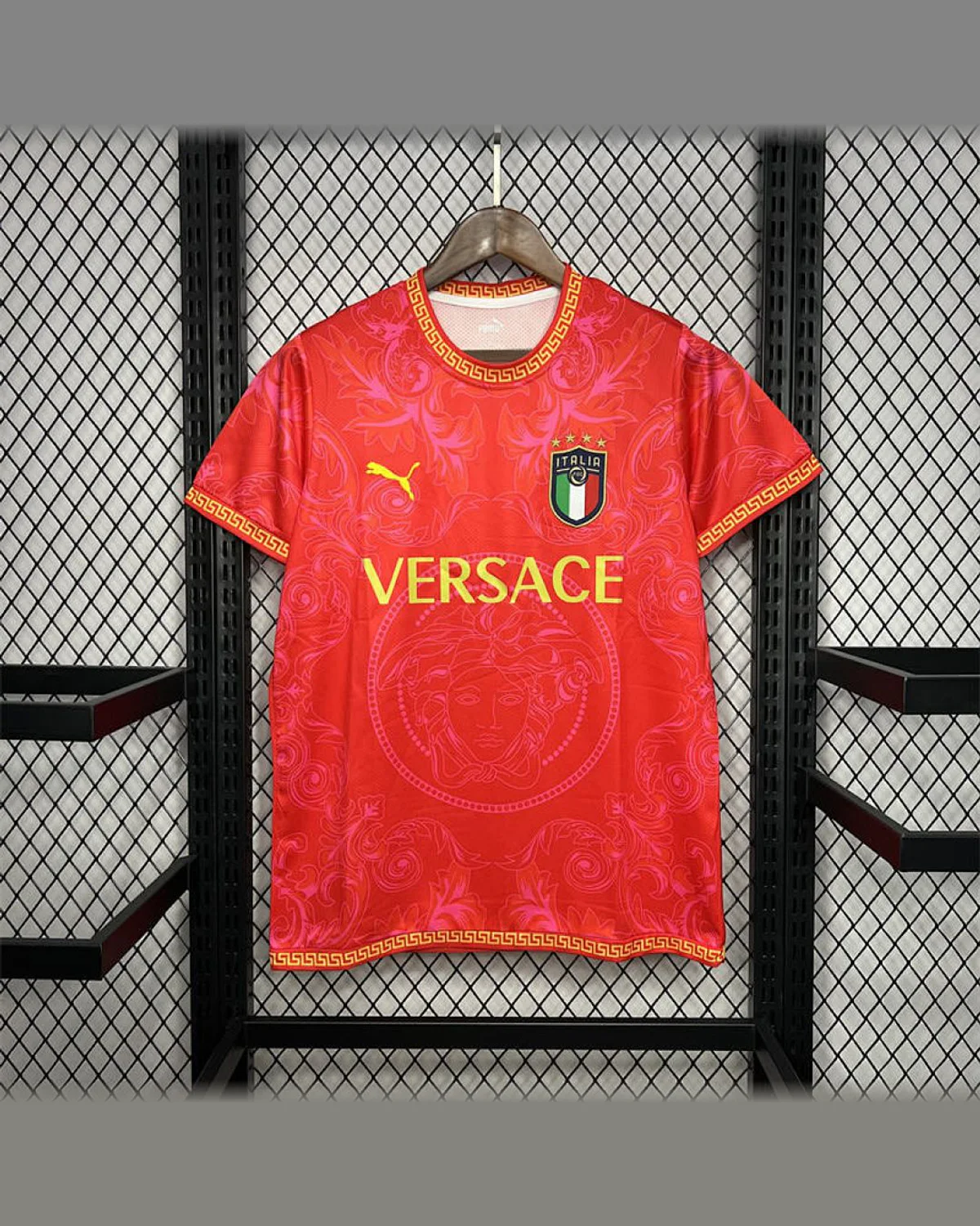 Italy Italy 2022/23 Versace Co-Branded Edition Jersey-Red football jersey