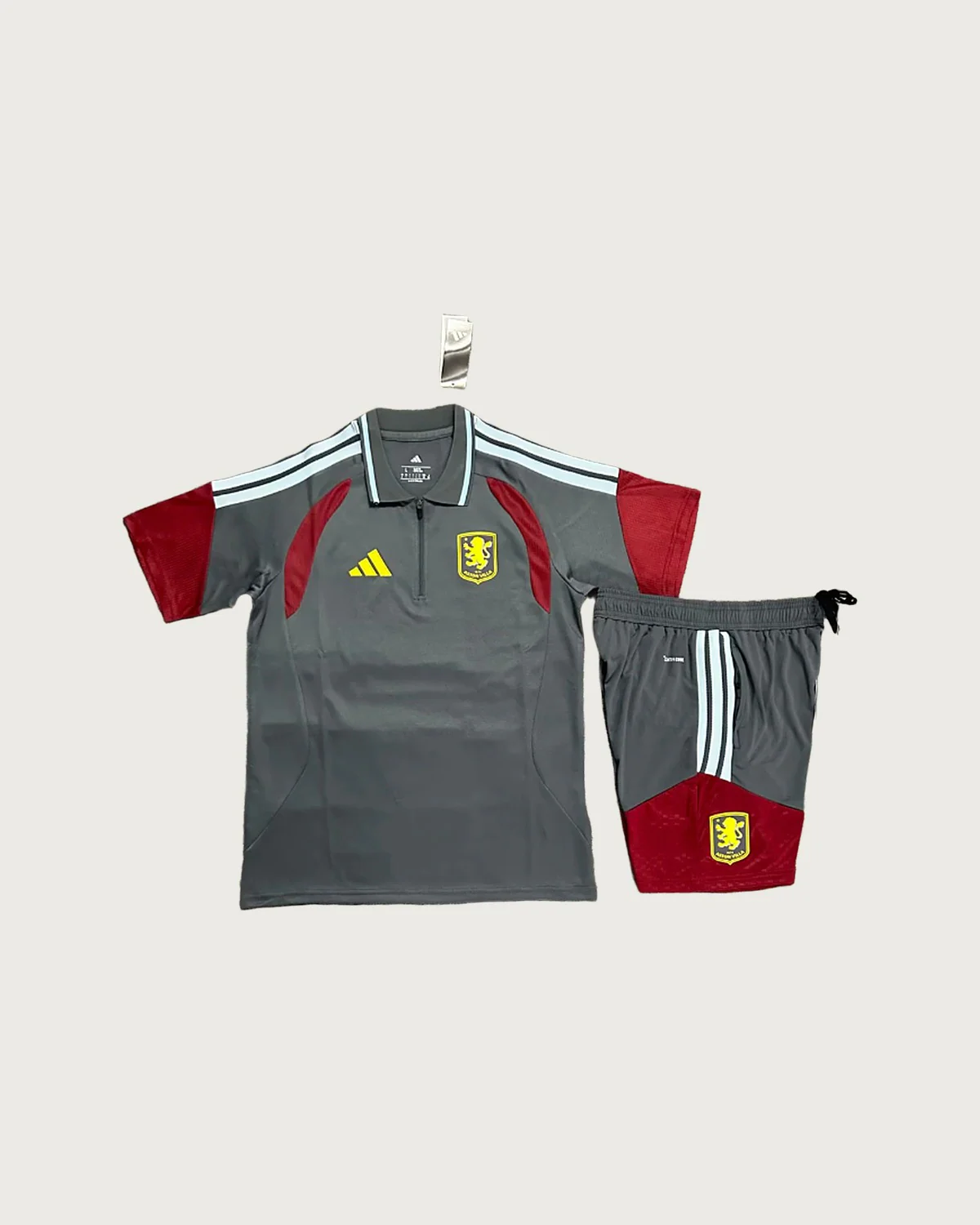 Aston Villa Aston Villa Dark Grey Polo Set with Shorts football jersey