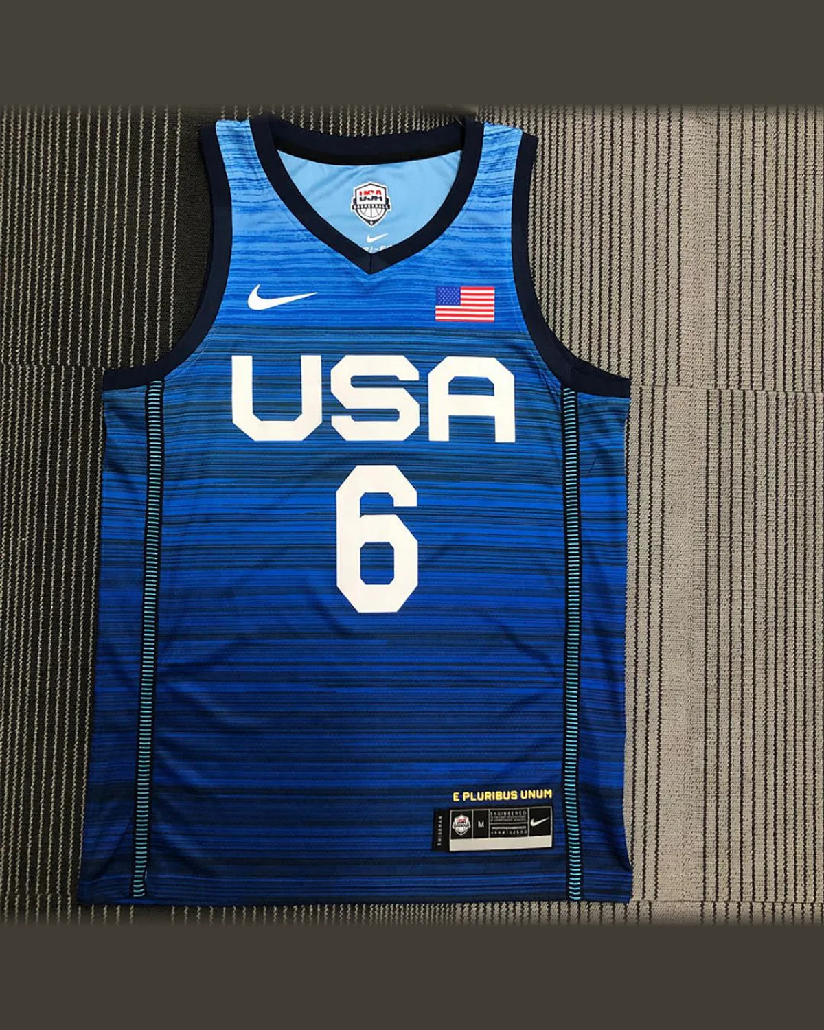 USA USA National Blue Jersey LILLARD#6 football jersey