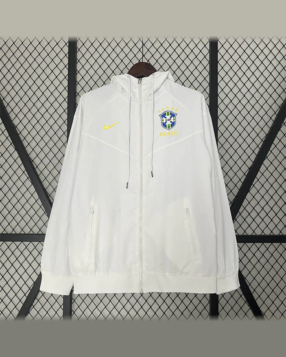 Brazil 2024 Brazil Windbreaker White football jersey