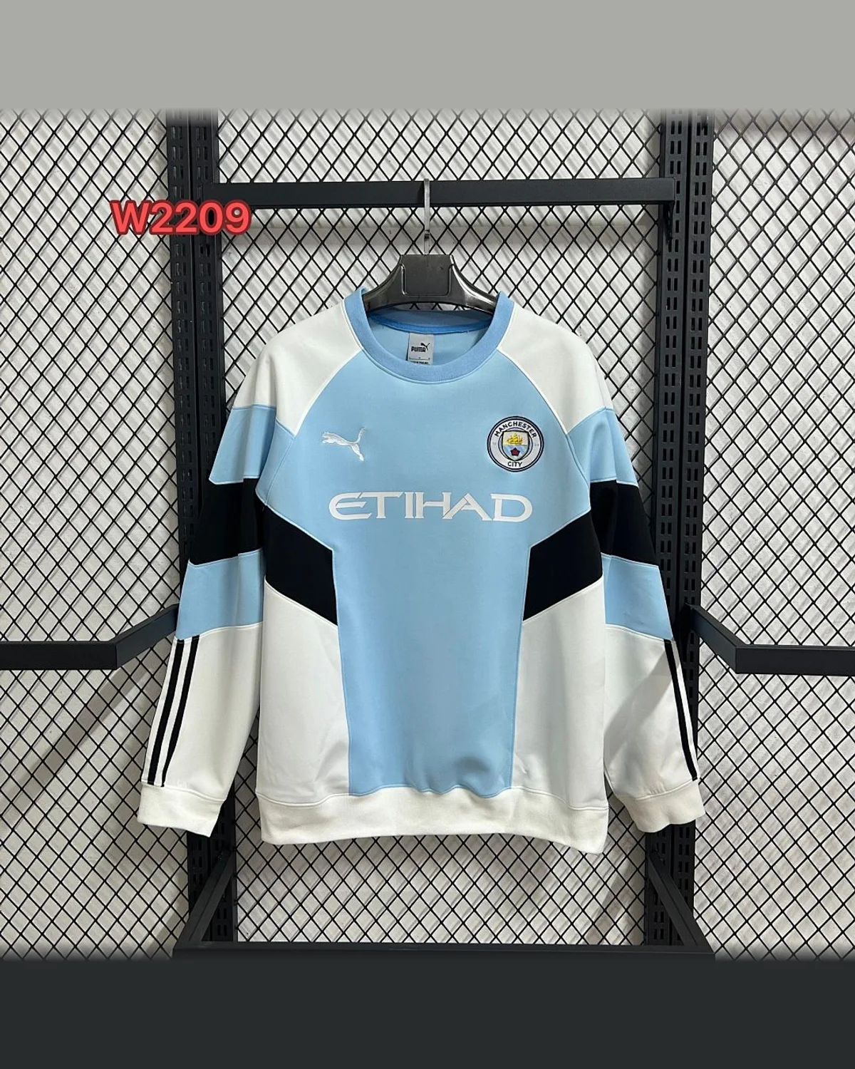 Manchester City Manchester City Blue and White Thickened Casual Hoodie jersey