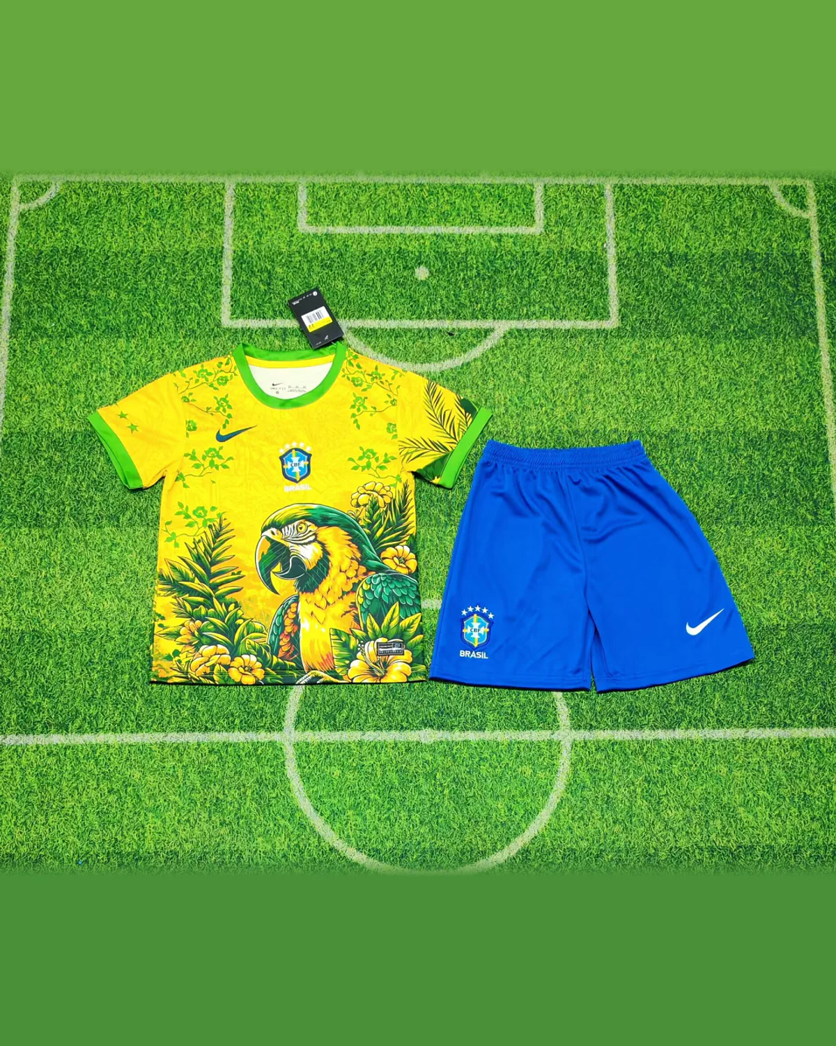 Brazil 2026/27 Brazil Parrot Edition Yellow Children's Clothing Kids football jersey