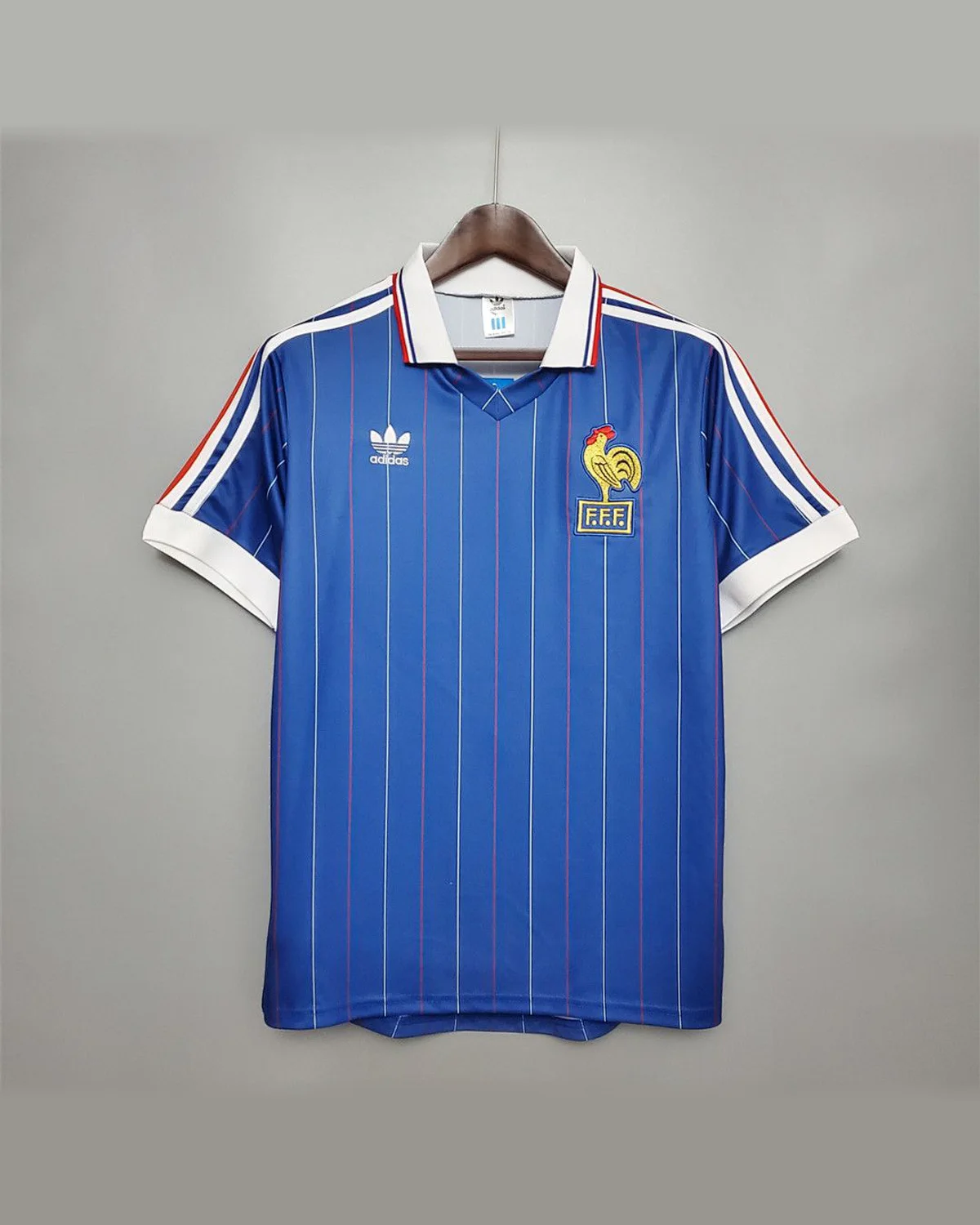 France Retro 1982 France Home football jersey