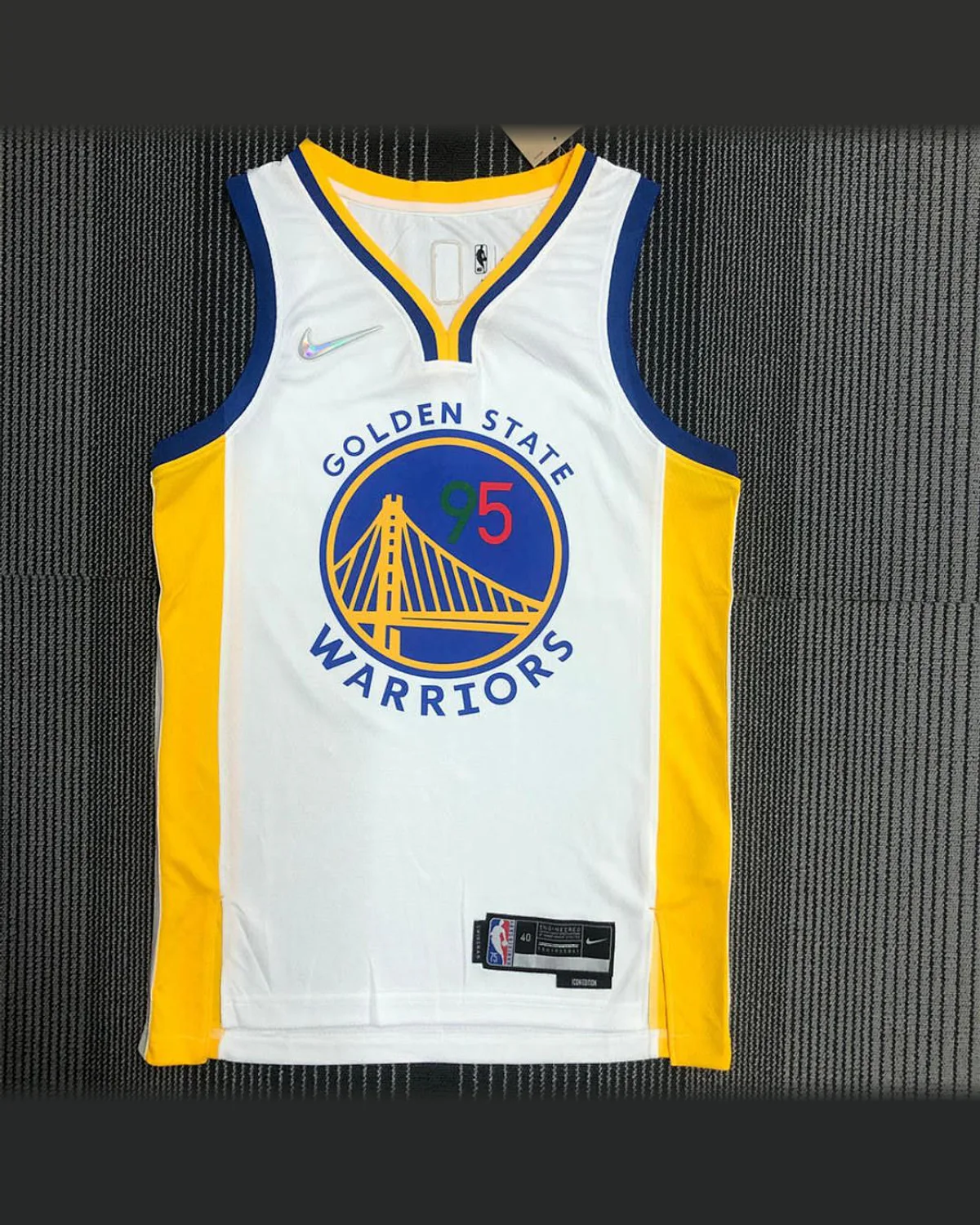 Mexico Golden State Warriors V-Neck Mexico Edition 75th Anniversary White Jersey TOSCANO#95 football jersey