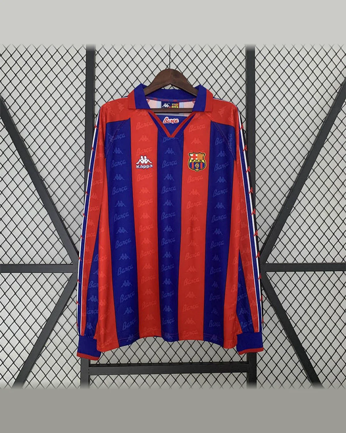 FC Barcelona Retro 96/97 Long Sleeve Barcelona Home football jersey
