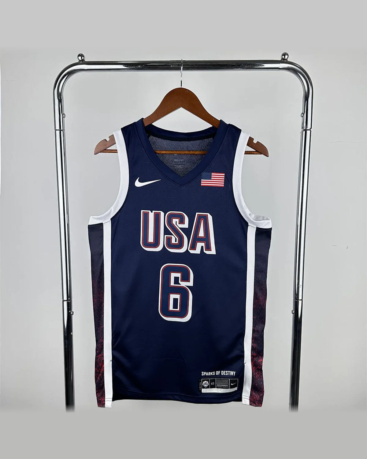 USA USA 2024 Olympic Games Navy Blue Jersey JAMES#6 - Player Version football jersey