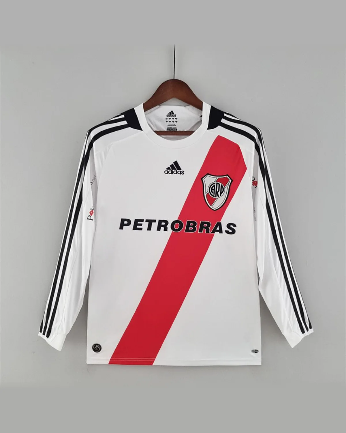 River Plate Retro River Plate 09/10 Long Sleeve Home football jersey