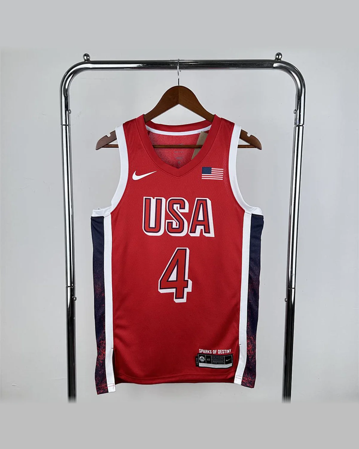USA USA 2024 Olympic Games Red Jersey CURRY#4 football jersey